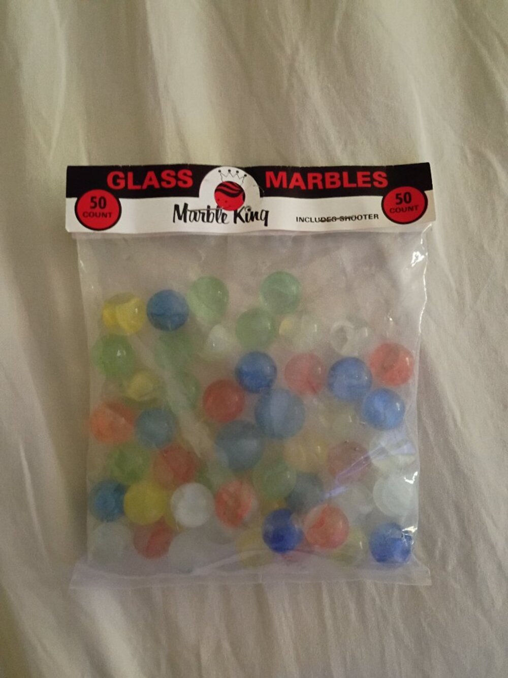 Sealed/Unopened Bag of Marble King Vintage Marbles -Qty 50 - includes a Shooter